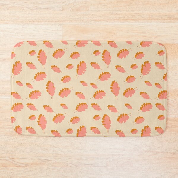 Item preview, Pink and mustard yellow oak leaves pattern on beige background designed and sold by by-jwp.