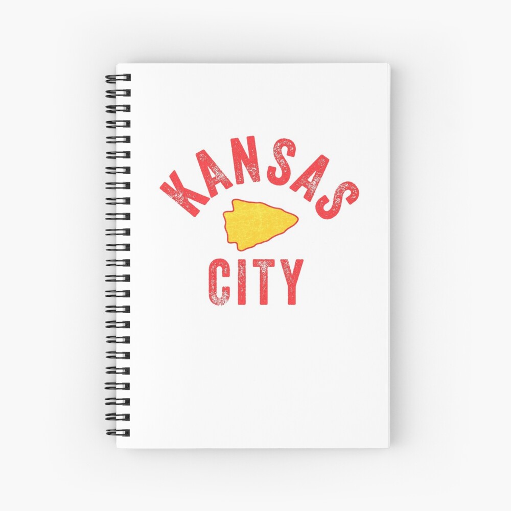 KC Football Tribal Gear Arrowhead Kansas City Vintage Kc Fan Local Pro Gear KC Face mask Kansas City facemask Spiral Notebook
