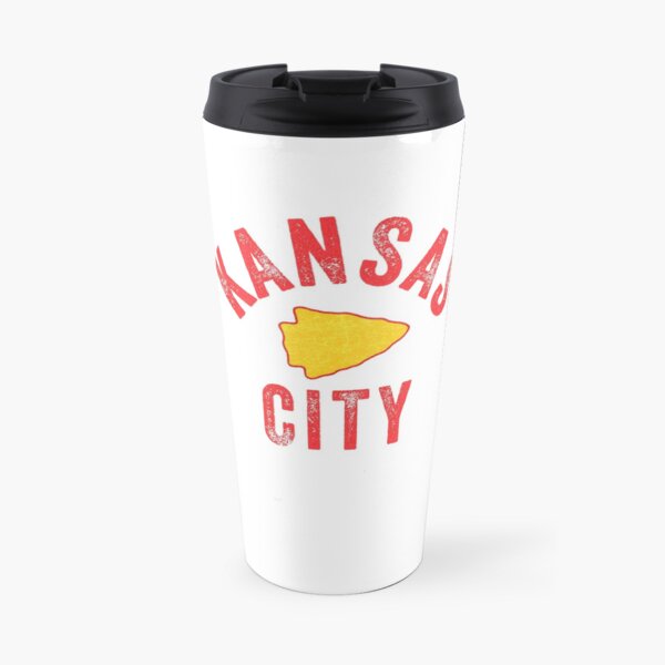 KC Football Tribal Gear Arrowhead Kansas City Vintage Kc Fan Local Pro Gear KC Face mask Kansas City facemask Travel Mug