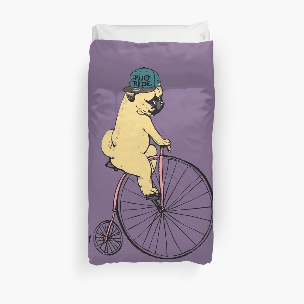 Pug Ride Duvet Cover