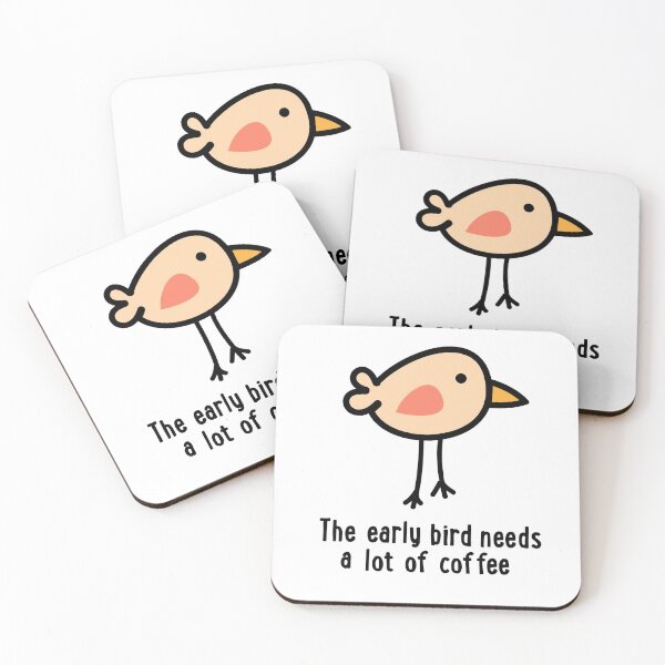 Item preview, early bird needs coffee designed and sold by Vectorqueen.