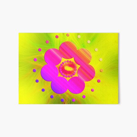 Mandala Pink Daisy Art Board Print