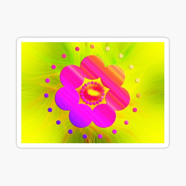 Mandala Pink Daisy Sticker