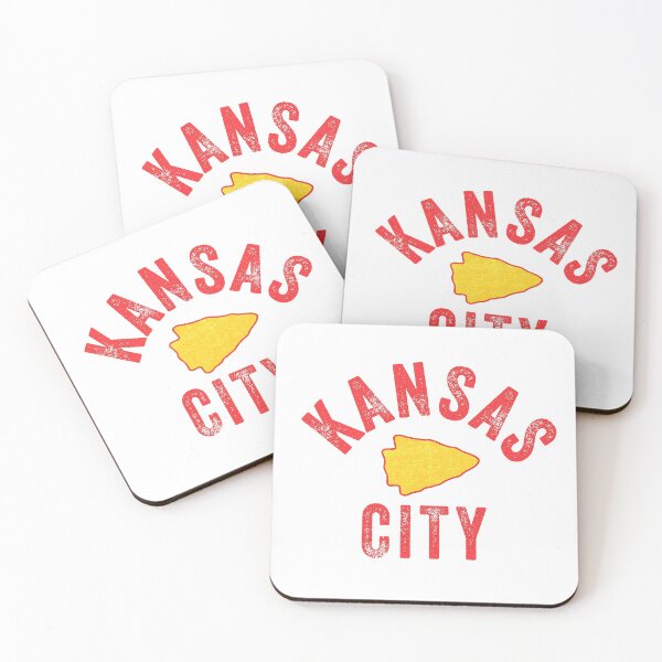 KC Football Tribal Gear Arrowhead Kansas City Vintage Kc Fan Local Pro Gear KC Face mask Kansas City facemask Coasters (Set of 4)