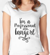 Camiseta entallada de cuello redondo Soy un profesional Kpop Fangirl