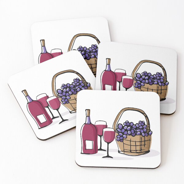 Item preview, Claret wine and grapes in wicker basket designed and sold by ksanask.