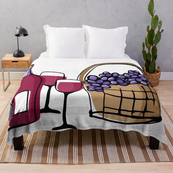 Item preview, Claret wine and grapes in wicker basket designed and sold by ksanask.