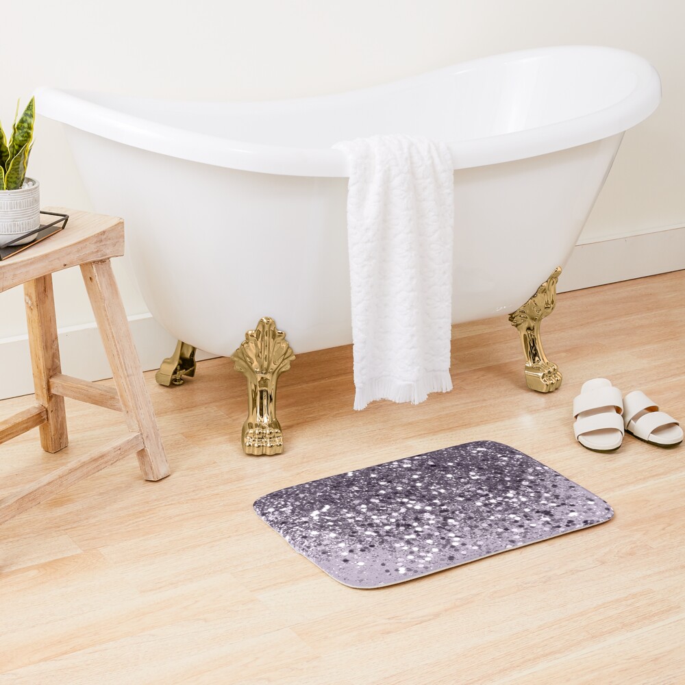 Sparkling Lavender Lady Glitter #2 #shiny #decor #art Bath Mat