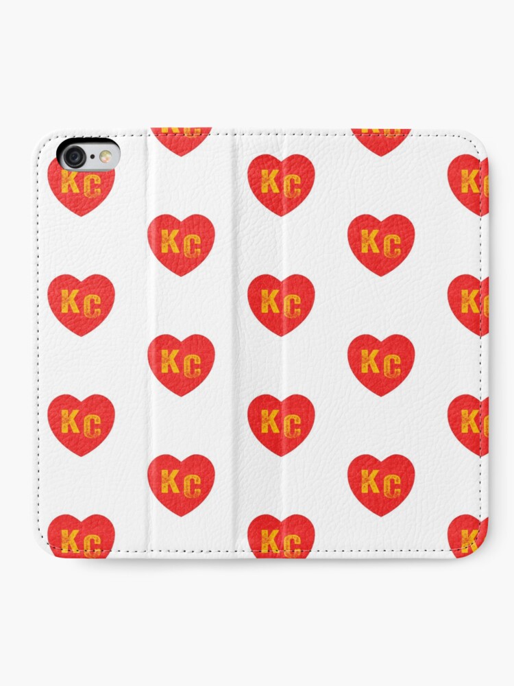 Alternate view of KC Heart Kansas City Hearts I love Kc heart monogram KC Face mask Kansas City facemask iPhone Wallet