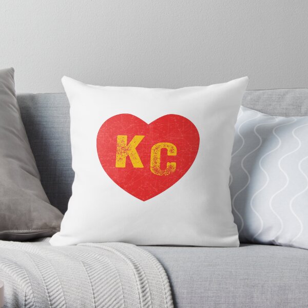 KC Heart Kansas City Hearts I love Kc heart monogram KC Face mask Kansas City facemask Throw Pillow
