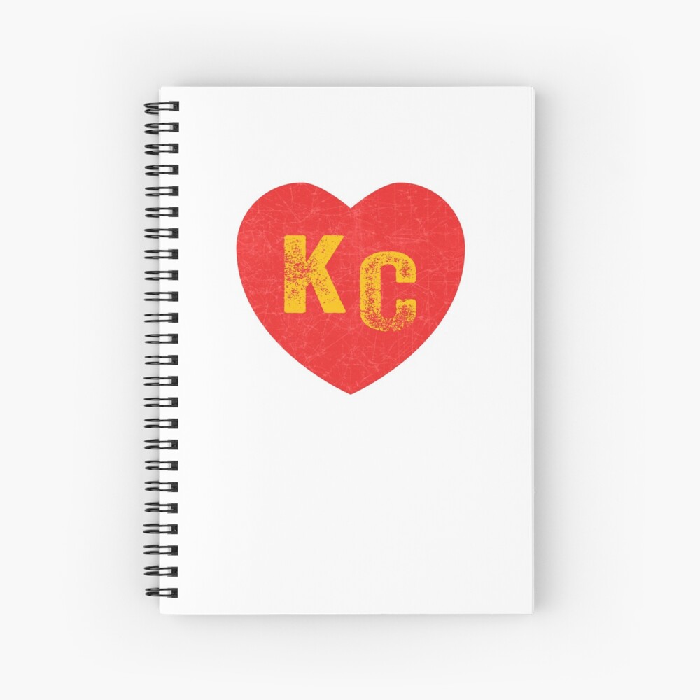 KC Heart Kansas City Hearts I love Kc heart monogram KC Face mask Kansas City facemask Spiral Notebook