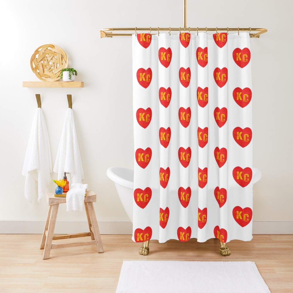 KC Heart Kansas City Hearts I love Kc heart monogram KC Face mask Kansas City facemask Shower Curtain