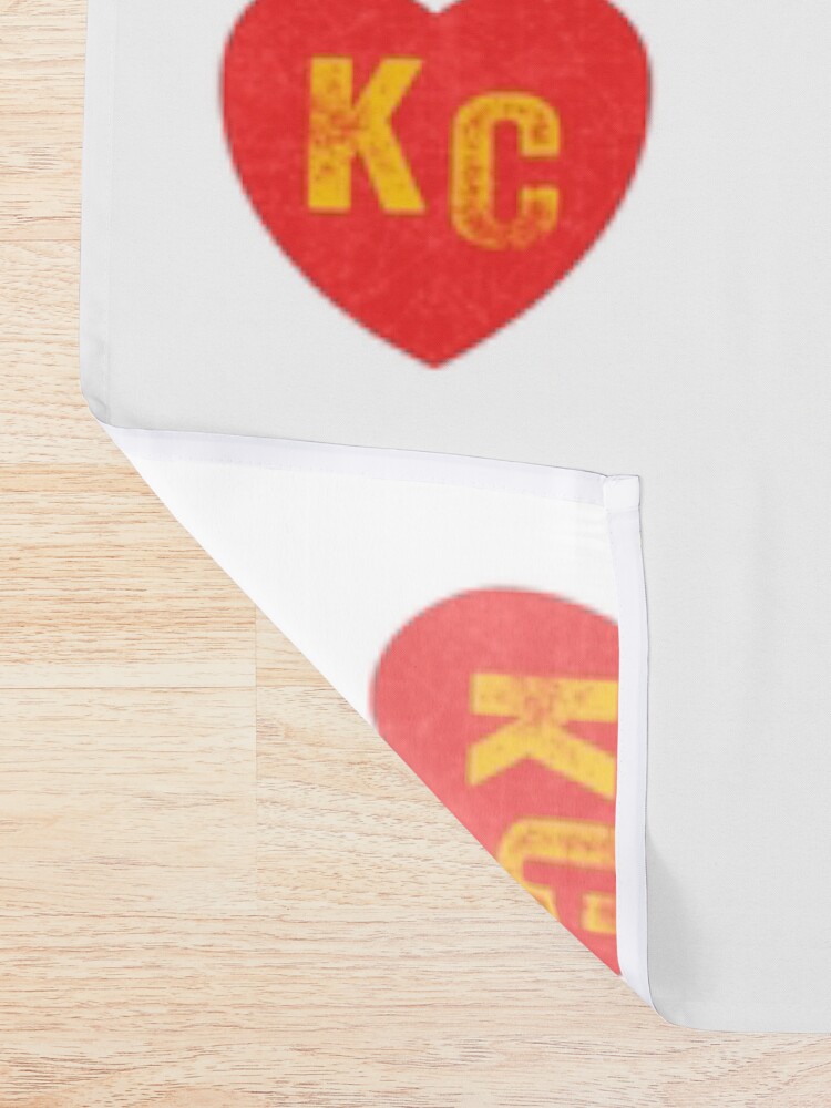 Alternate view of KC Heart Kansas City Hearts I love Kc heart monogram KC Face mask Kansas City facemask Shower Curtain