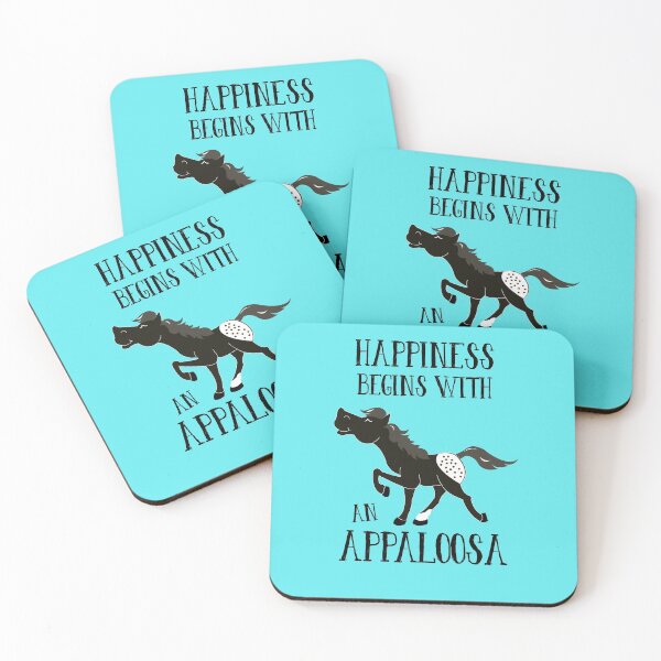 Item preview, Black Appaloosa Spotted Horse Happiness Begins with an Appaloosa designed and sold by Art by Jess.