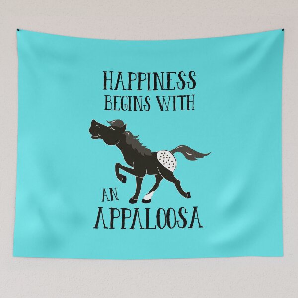 Item preview, Black Appaloosa Spotted Horse Happiness Begins with an Appaloosa designed and sold by Art by Jess.