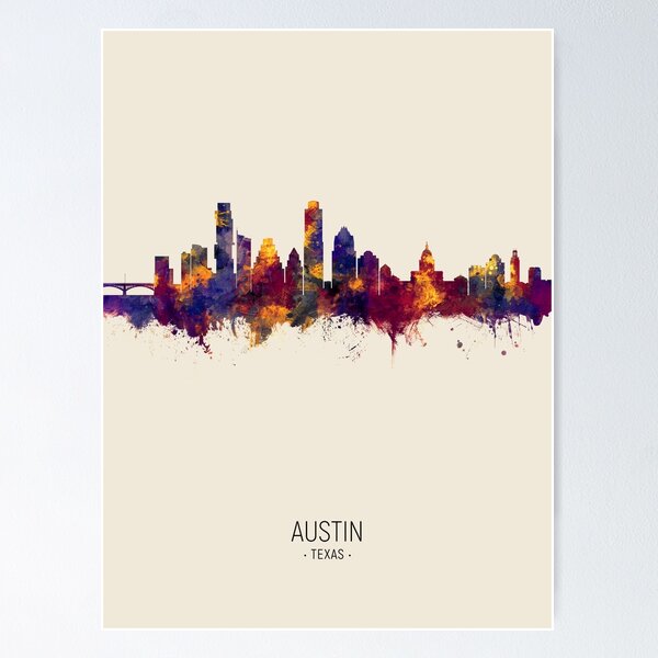 Artikelvorschau, Austin Texas Skyline entworfen und verkauft von ArtPrints.