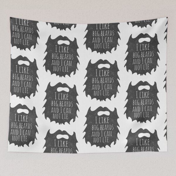 Item preview, I like big beards and I cannot lie, funny beard quote, Beard print designed and sold by FreckledBliss.