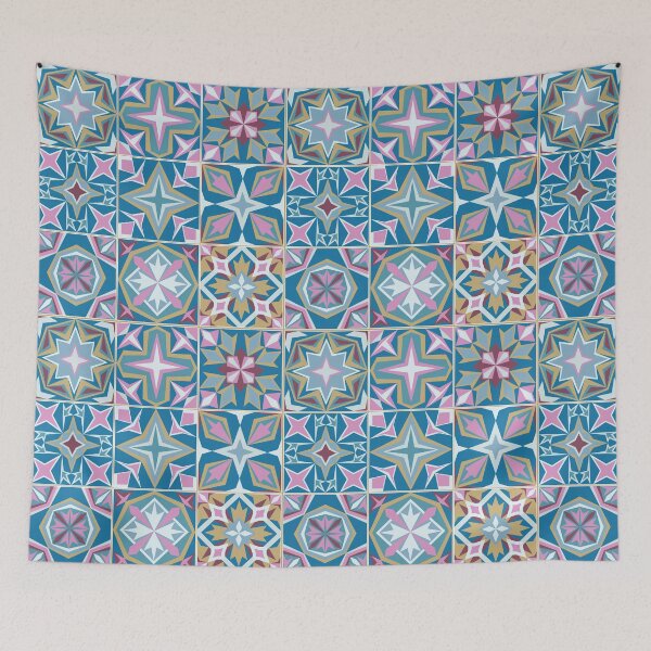 Item preview, Portuguese tile colorful ethnic background designed and sold by ksanask.