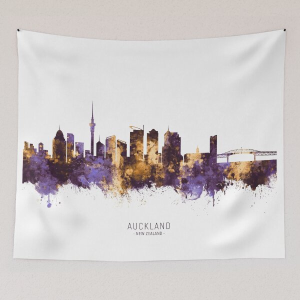 Item preview, Auckland New Zealand Skyline designed and sold by ArtPrints.