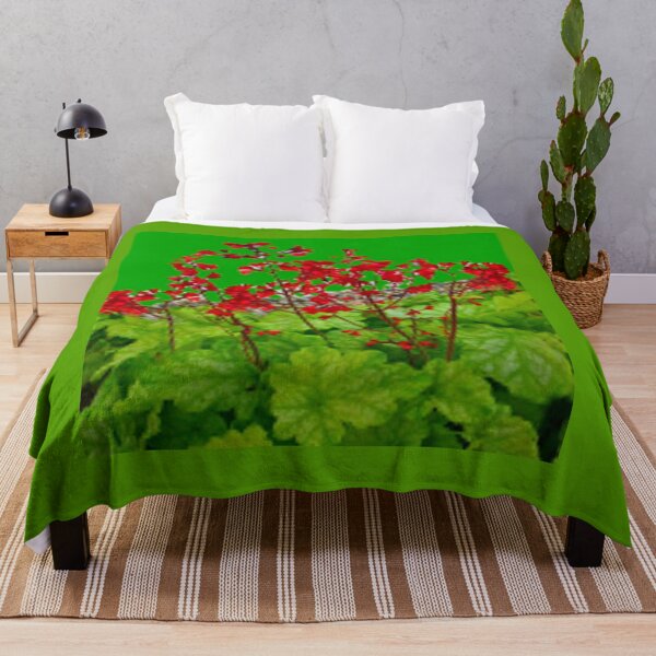 Item preview, DELICATE RED FLOWERS GREEN GARDEN ART designed and sold by sharlesart.