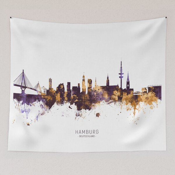 Artikelvorschau, Hamburg Germany Skyline entworfen und verkauft von ArtPrints.