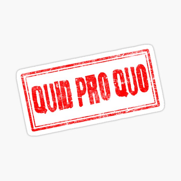Vista previa del artículo con la obra «Quid Pro Quo (sello vintage)», diseñado y vendido por SassyClassyMe.