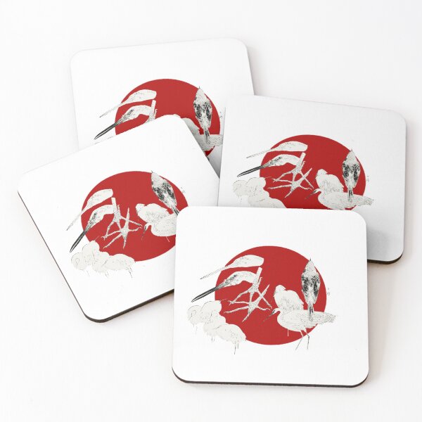 Item preview, Japanese Flag - Little Egret and Daurian Redstart designed and sold by weavernap.