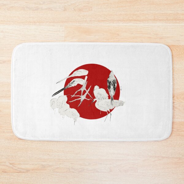 Item preview, Japanese Flag - Little Egret and Daurian Redstart designed and sold by weavernap.
