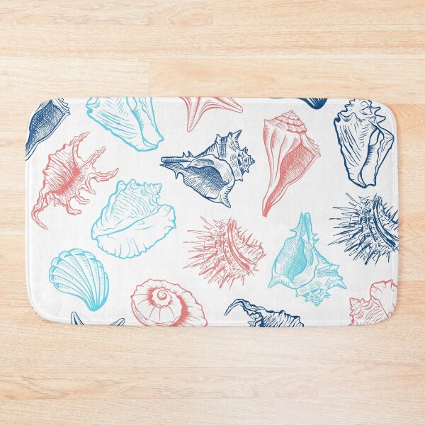 Item preview, Sea Tales, Sea Shells Seamless Pattern, Summer Seamless Pattern With Sea Shells, Seashells In Blue And Red designed and sold by Vic Torys ☆.