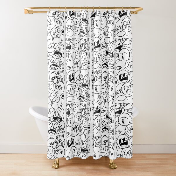 JB's BW Faces Shower Curtain