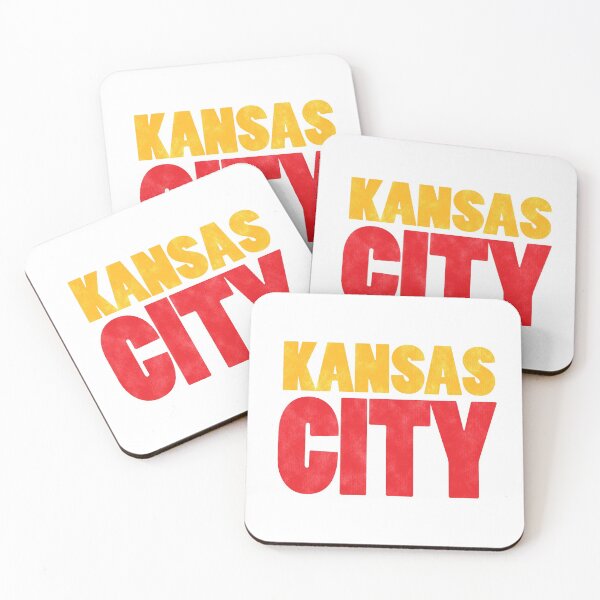Kansas City Logo Kc Red & Yellow KC Cool Locals Gear KC Face mask Kansas City facemask Coasters (Set of 4)