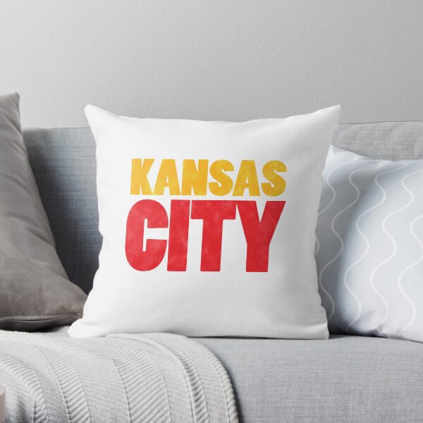 Kansas City Logo Kc Red & Yellow KC Cool Locals Gear KC Face mask Kansas City facemask Throw Pillow