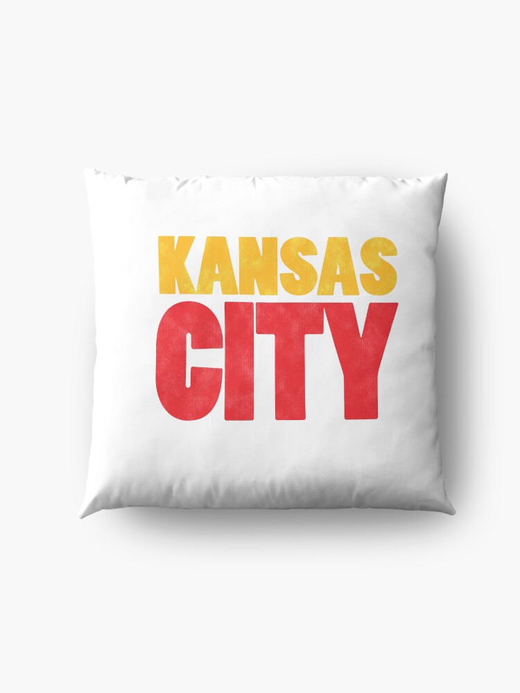 Alternate view of Kansas City Logo Kc Red & Yellow KC Cool Locals Gear KC Face mask Kansas City facemask Floor Pillow