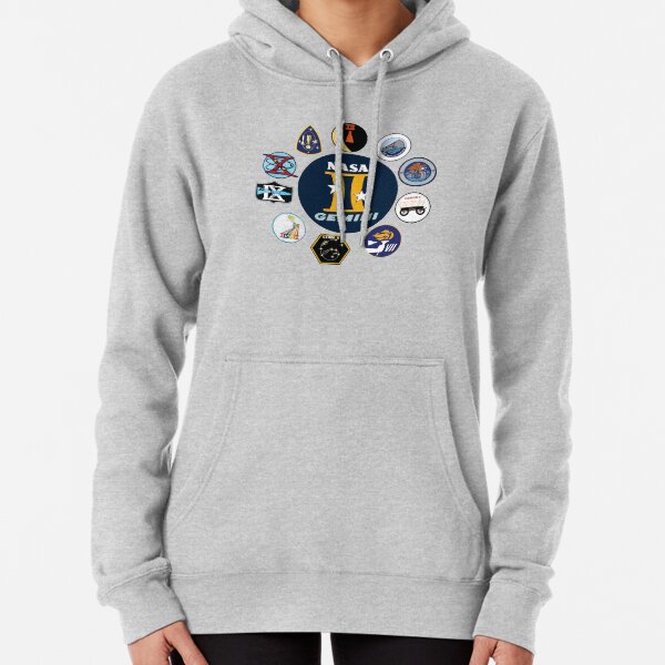 nasa patch white pullover hoodie