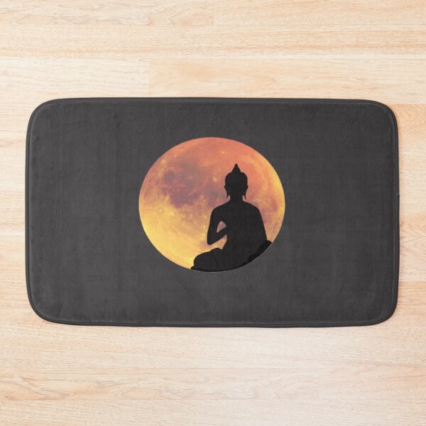 Artikelvorschau, Vollmond und Buddha Silhouette entworfen und verkauft von apathecary.