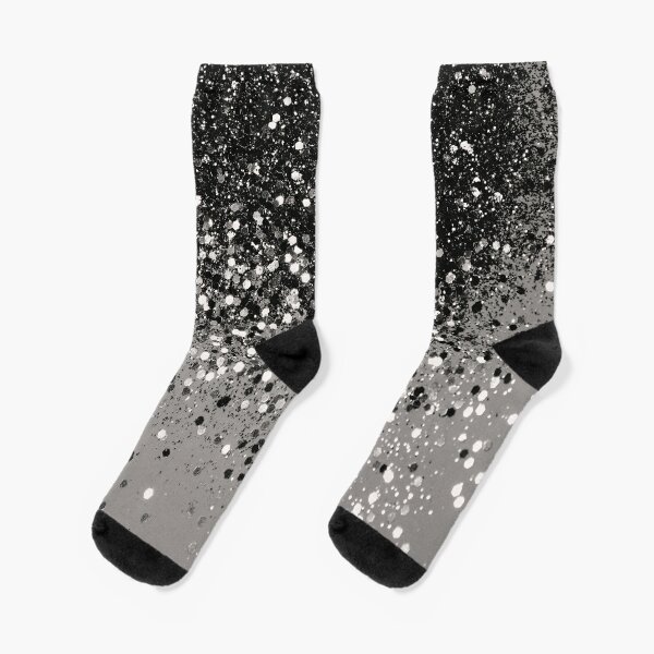 sparkle mesh sock / black, silver