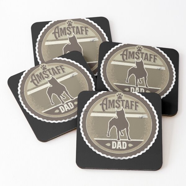 Item preview, Amstaff Dad - Distressed American Staffordshire Terrier Silhouette Design designed and sold by DoggyStyles.