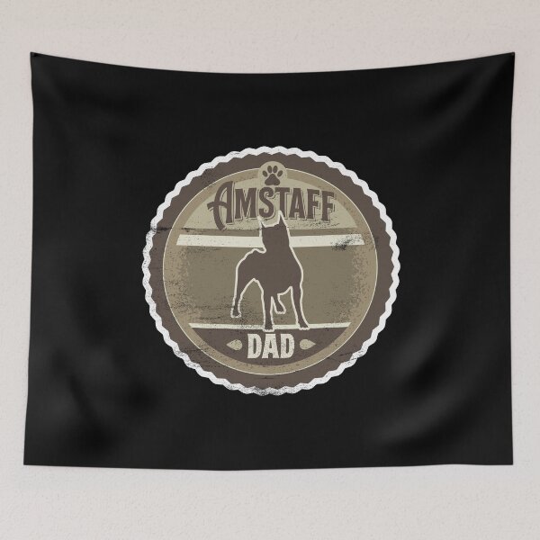 Item preview, Amstaff Dad - Distressed American Staffordshire Terrier Silhouette Design designed and sold by DoggyStyles.