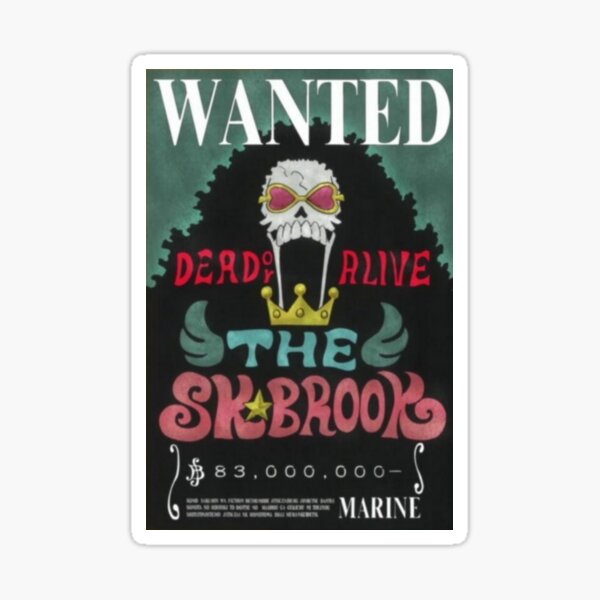 Brook second wanted poster Sticker