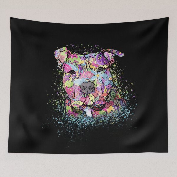 Item preview, Colorful Pitbull - Peace love designed and sold by PrettyPittie Shop.