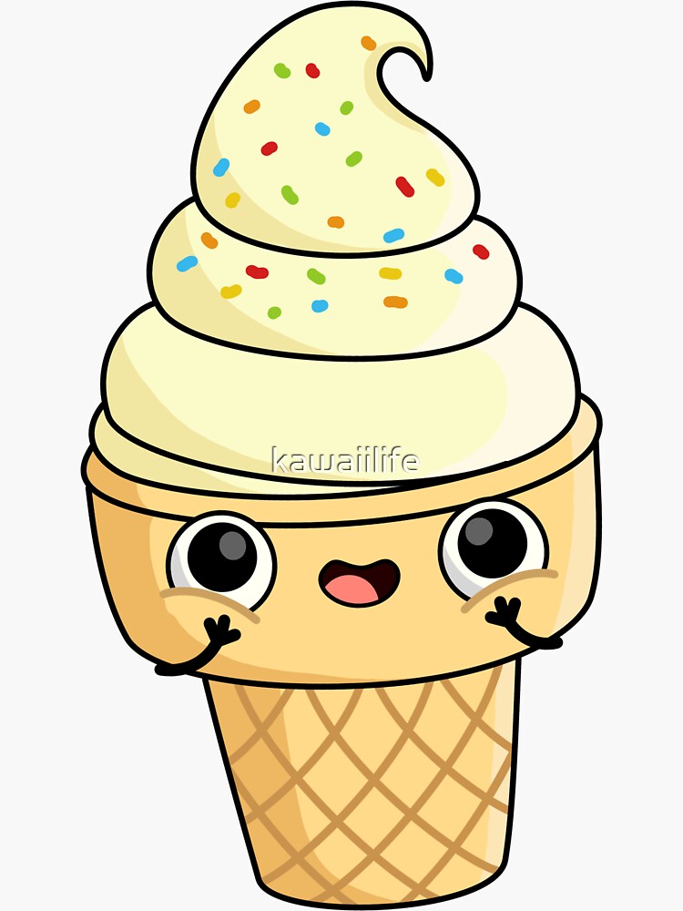 Kawaii Triple Scoop Ice Cream Cone by kawaiilife, Redbubble