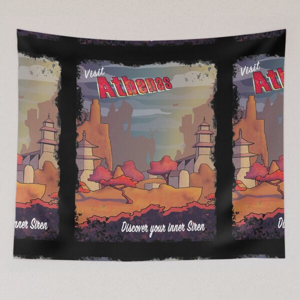 Item preview, Athenas Borderlands 3 Vintage Travel Poster designed and sold by Shanna Lenè Hattaway.