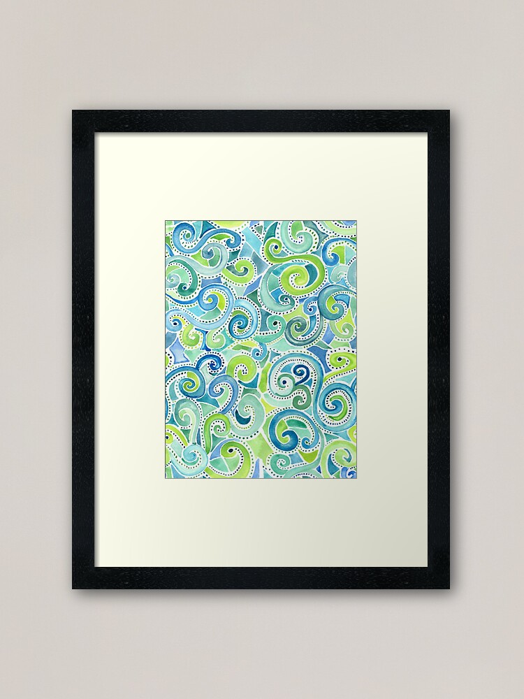 Alternate view of Swirly Spiral Watercolor Framed Art Print