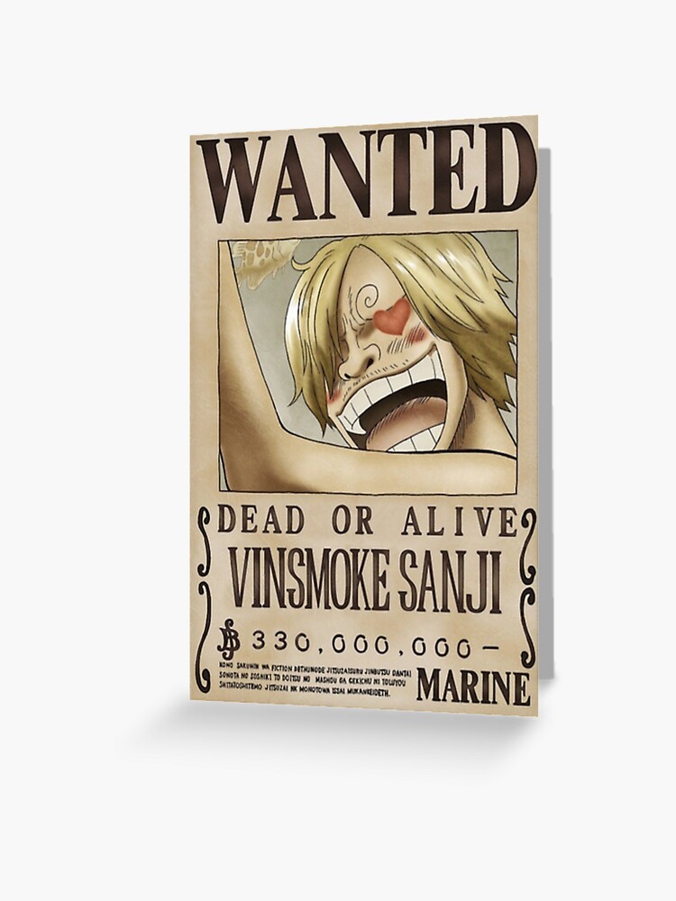 Sanji Second Wanted Poster Greeting Card By Dumontbast Redbubble