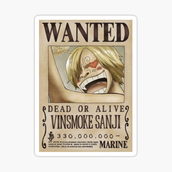 Sanji segundo cartel deseado Pegatina