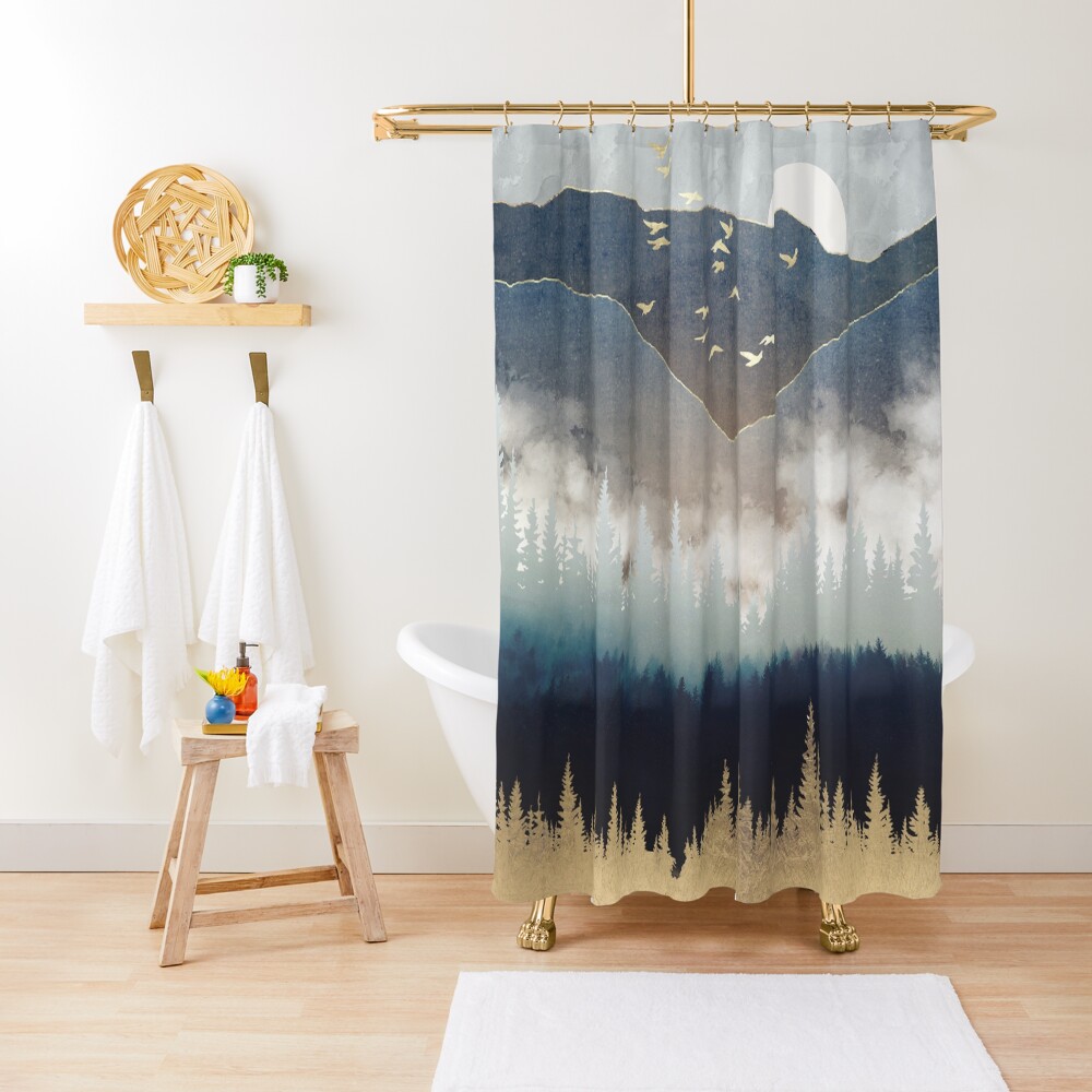 Blue Mountain Mist Shower Curtain