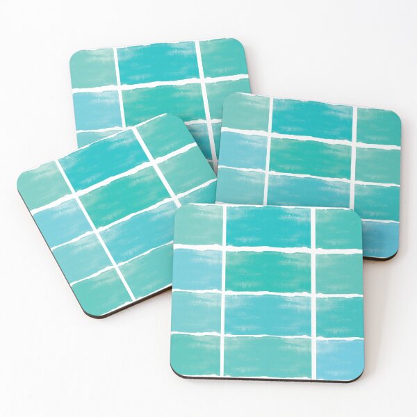 Item preview, Coastal Teal Minimal Watercolor Mosaics designed and sold by tinaschofield.