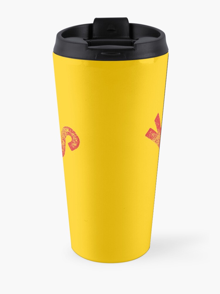 Alternate view of KC Face mask Kansas City facemask Classic Kansas City Football KC Yellow & Red Kingdom Football Kc Gear Travel Mug