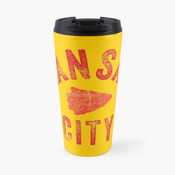 KC Face mask Kansas City facemask Classic Kansas City Football KC Yellow & Red Kingdom Football Kc Gear Travel Mug