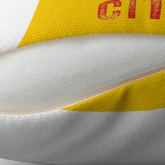 Alternate view of KC Face mask Kansas City facemask Classic Kansas City Football KC Yellow & Red Kingdom Football Kc Gear Throw Pillow